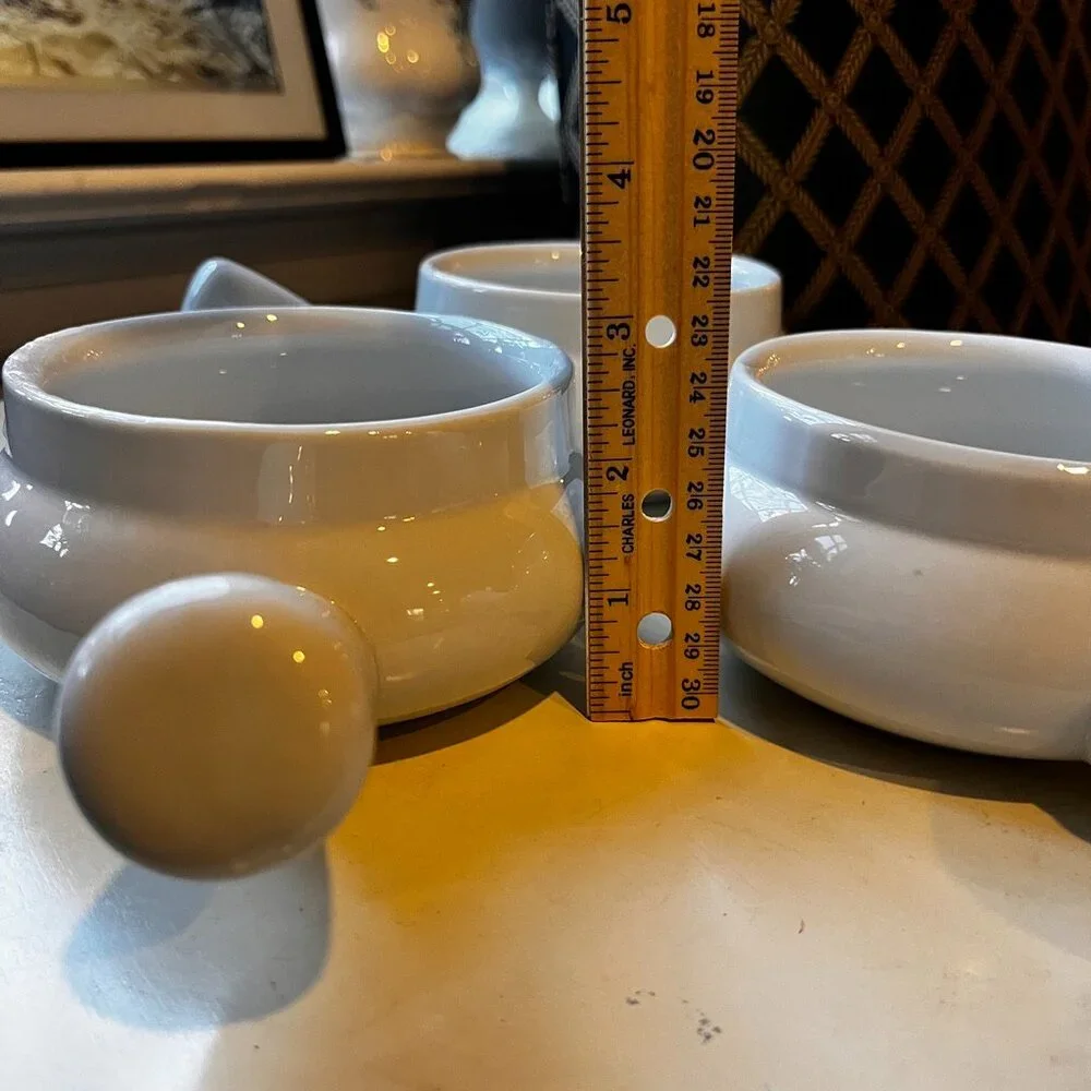 3 Sur La Table Blanc Individual Handled Soup Bowl